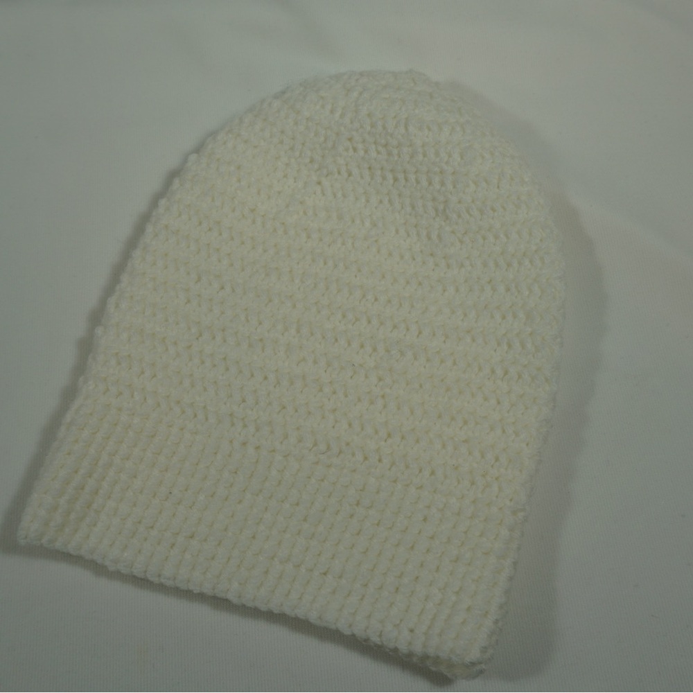 Cream Knit Beanie Hat